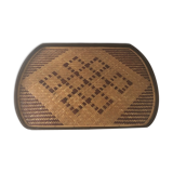 Two-tone braided bamboo tray and lacquered wood.