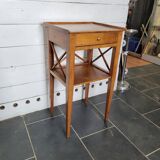Pair of bedside tables with cherry wood lattices