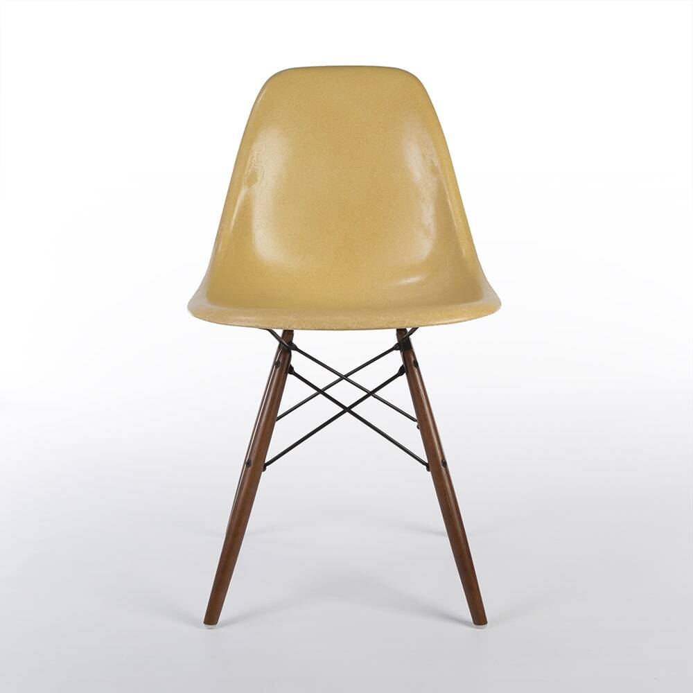 Light Ochre Herman Miller Vintage Eames DSW Side Shell Chair
