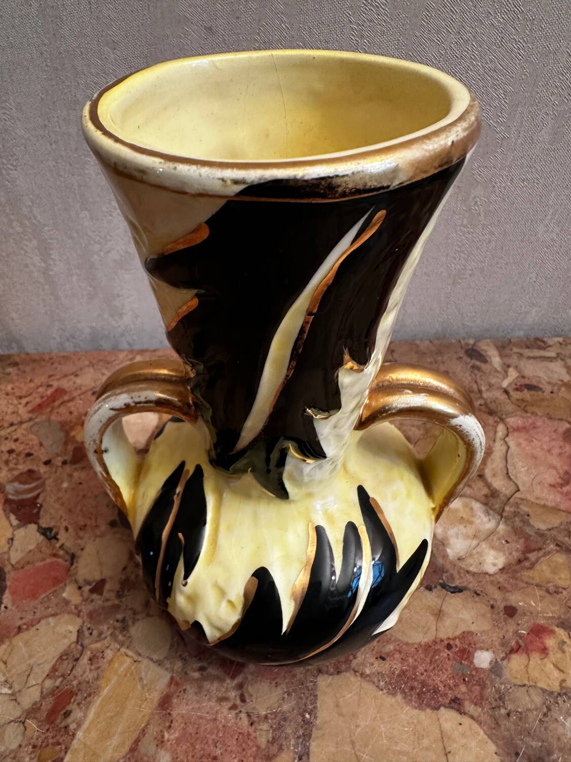 Vintage amphora vase signed JTF from Vallauris