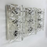 Set of 3 mid-century large crystal sconce by Kinkeldey, Germany, 1970s