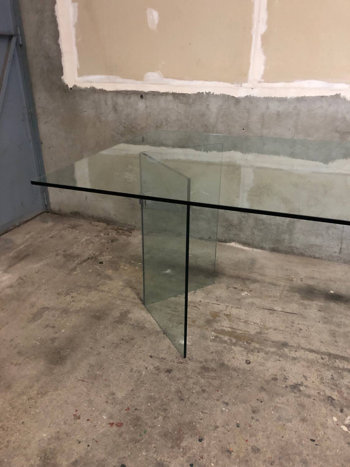 Post modern tempered glass table circa 1980