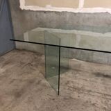 Post modern tempered glass table circa 1980