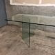 Table verre trempé post moderne circa 1980