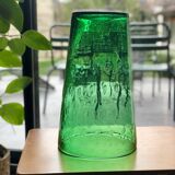 Vase conique en verre bullé