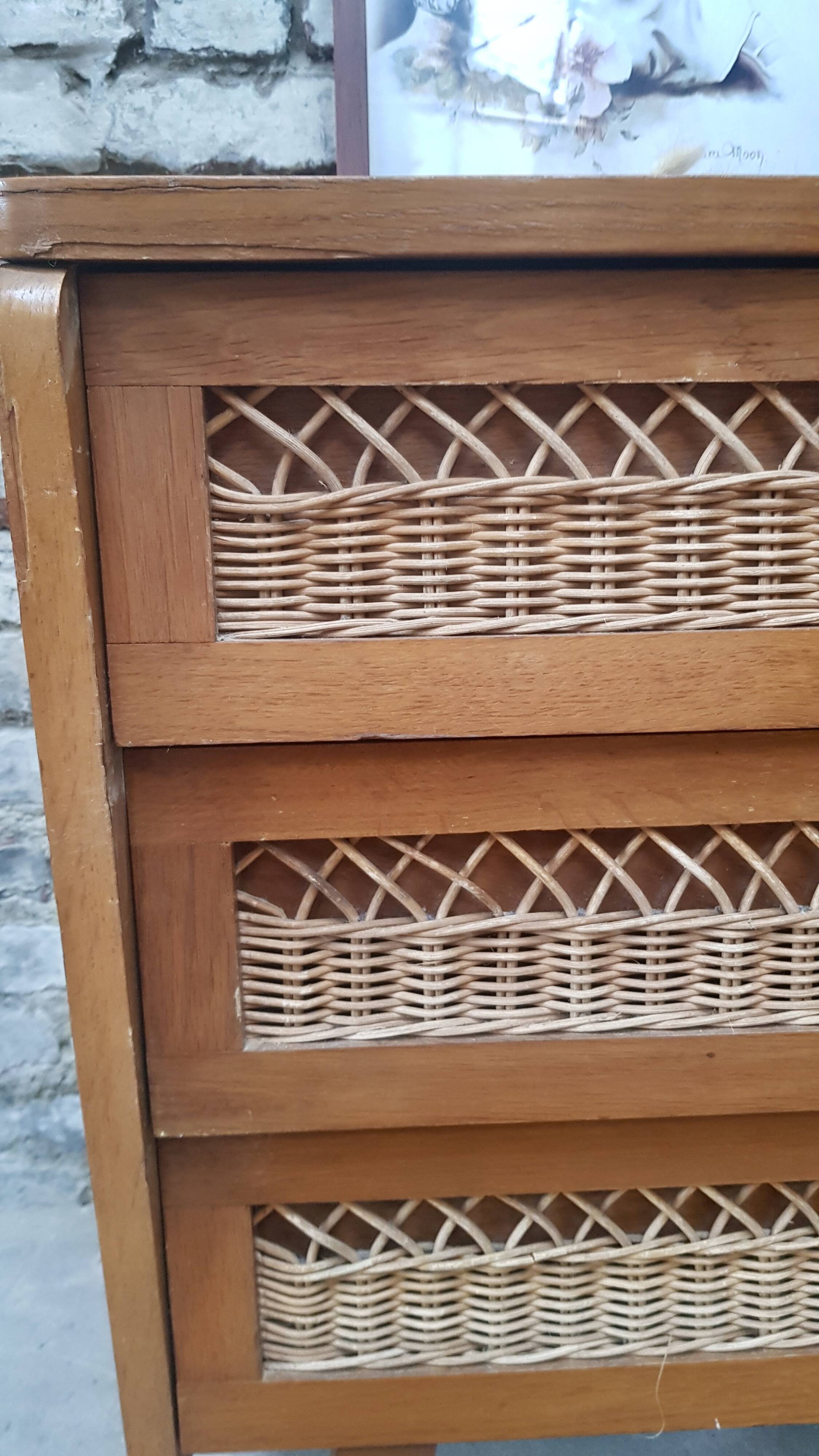 Rattan chest of drawers