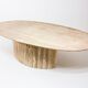 Oval Italian coffee table in travertin, 1970s