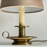 Solid brass and velvet candle holder lamp