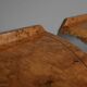Elegant pair of Art Deco consoles in burl wood