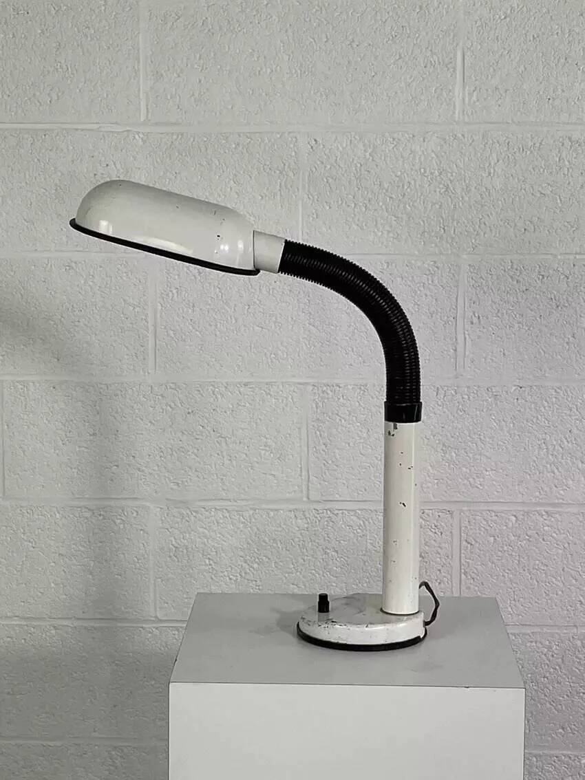 Vintage white articulated desk lamp