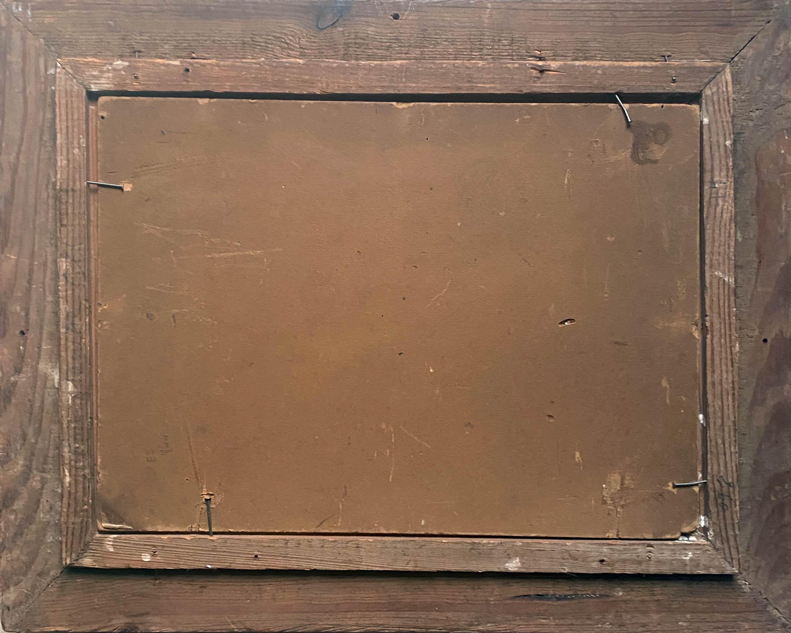 Painting hsp "l'annonce faire à marie" maurice rocher (1918-1995) + cadre