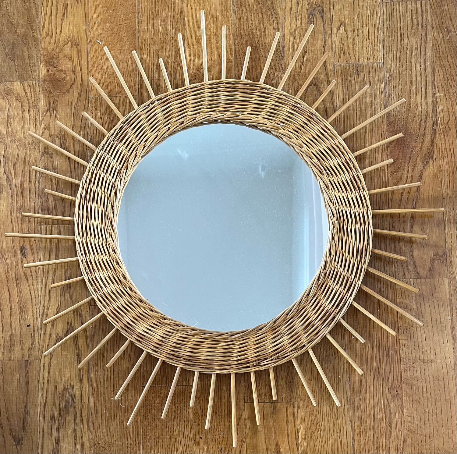 Rattan sun mirror