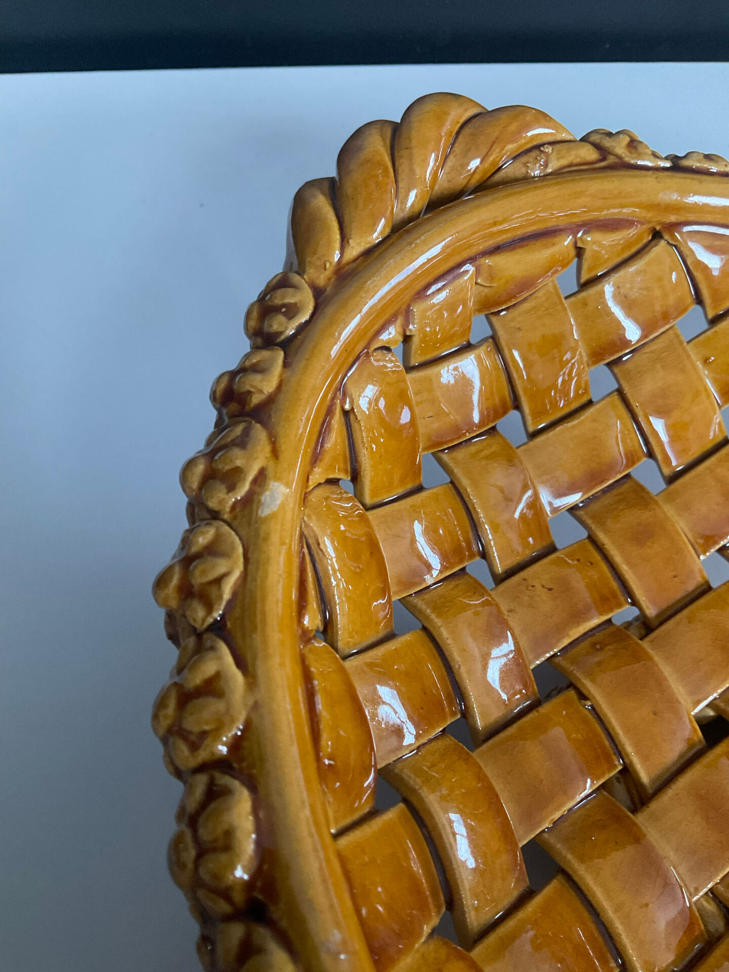 1960s-70s slipware basket