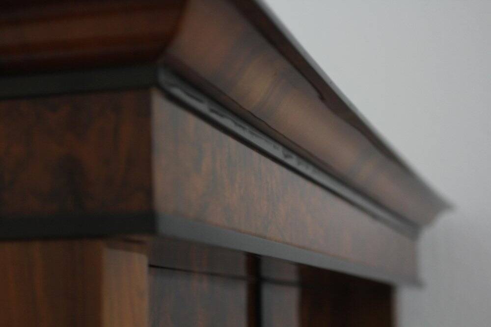 Biedermeier Armoire, Walnut Veneer and Full Columns, Austria, circa 1820