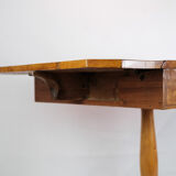 Table Empire antique avec rabats et marqueterie en bois de bouleau des années 1840