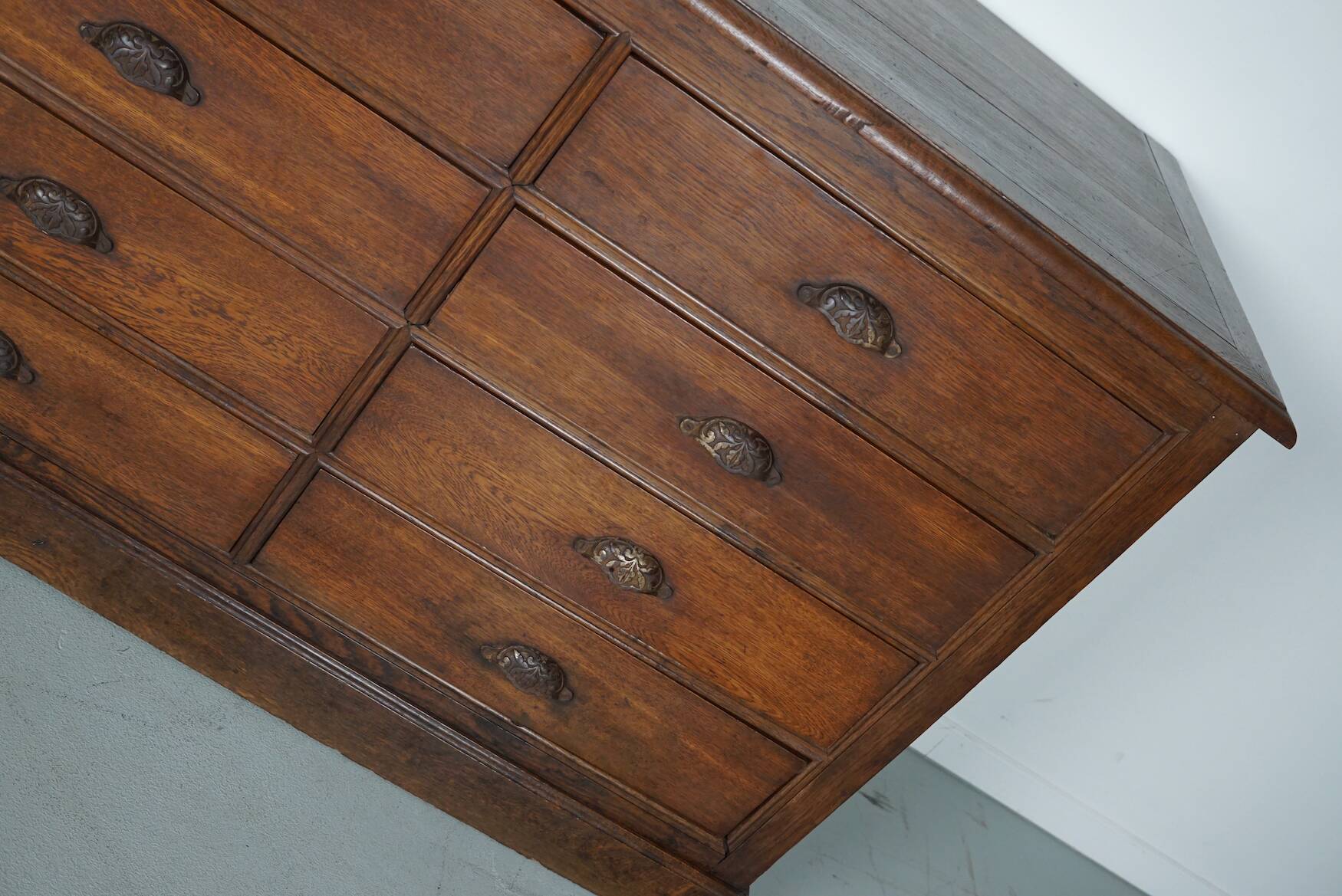 Antique Oak Apothecary / Filing Cabinet, France, 19th Century