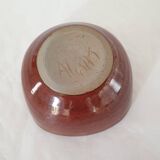 Glazed ceramic bowl / cup Blue interior Signed Alésia