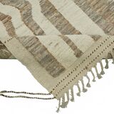 Hand-Knotted Tribal Unique 205 cm x 302 cm Beige Wool Carpet