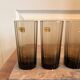 Ancien lot 6 verres strié fumé noir luminarc