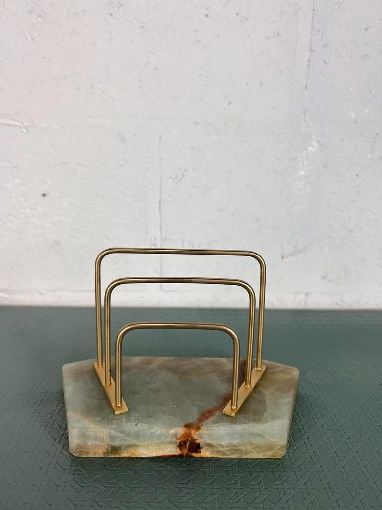 Vintage onyx letter holder