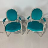 Pair of Louis XVI convertible armchairs