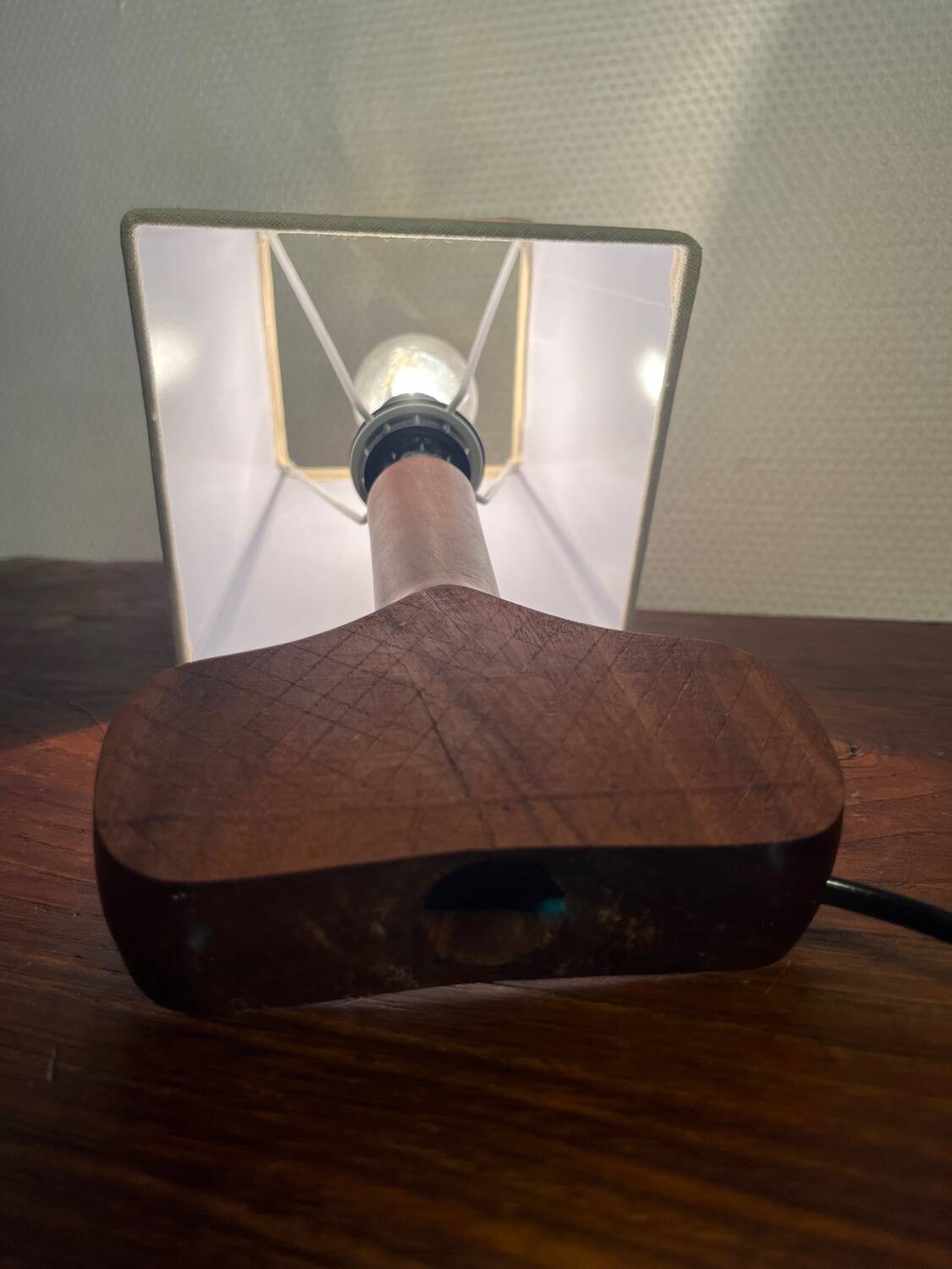 Handcrafted wooden table lamp