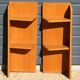 2 asymmetrical bedside tables in oak veneer