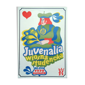 Affiche polonaise publicitaire originale de Juvenalia wiosna studencka 1970