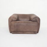 Buffalo leather De Sede style lounge chair, 1960's