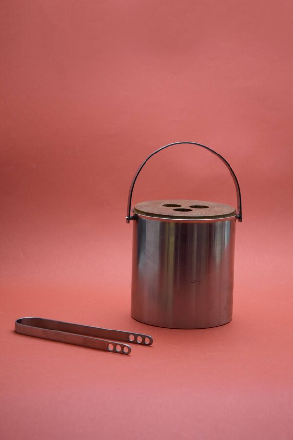 Seau à glace 1ère édition - à couvercle en teck par Arne Jacobsen – 1960