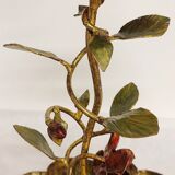 Wrought iron table lamp and gold leaf. France, 1950