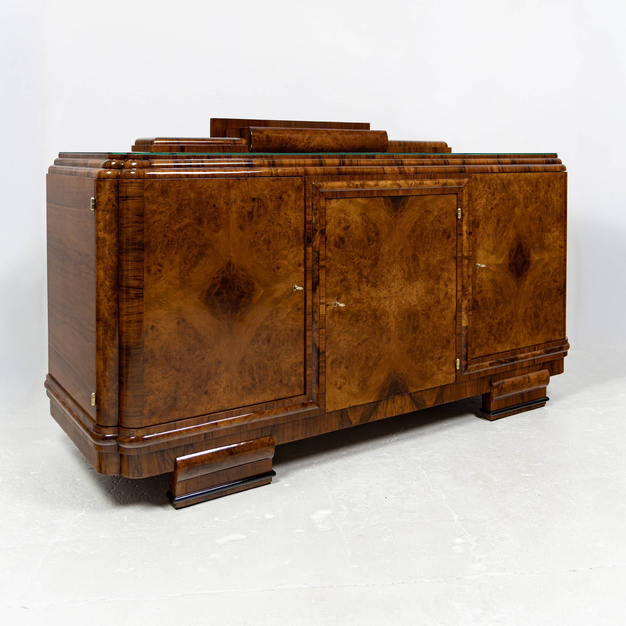 Art Deco Enfilade in walnut veneer - 1925-1939