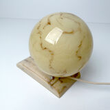 Vintage Art Deco Table Lamp, 40 years, Bakelite Melamine Opaline Marble