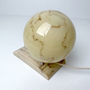 Vintage Art Deco Table Lamp, 40 years, Bakelite Melamine Opaline Marble