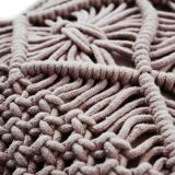 Coussin macramé violet clair tressé 30x50 cm