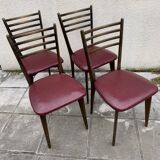 Suite of 4 chairs 1960 Scandinavian inspiration