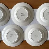 7 large antique deep plates in Sarreguemines earthenware