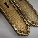 Pair of Louis XVI style beaded bronze door handles