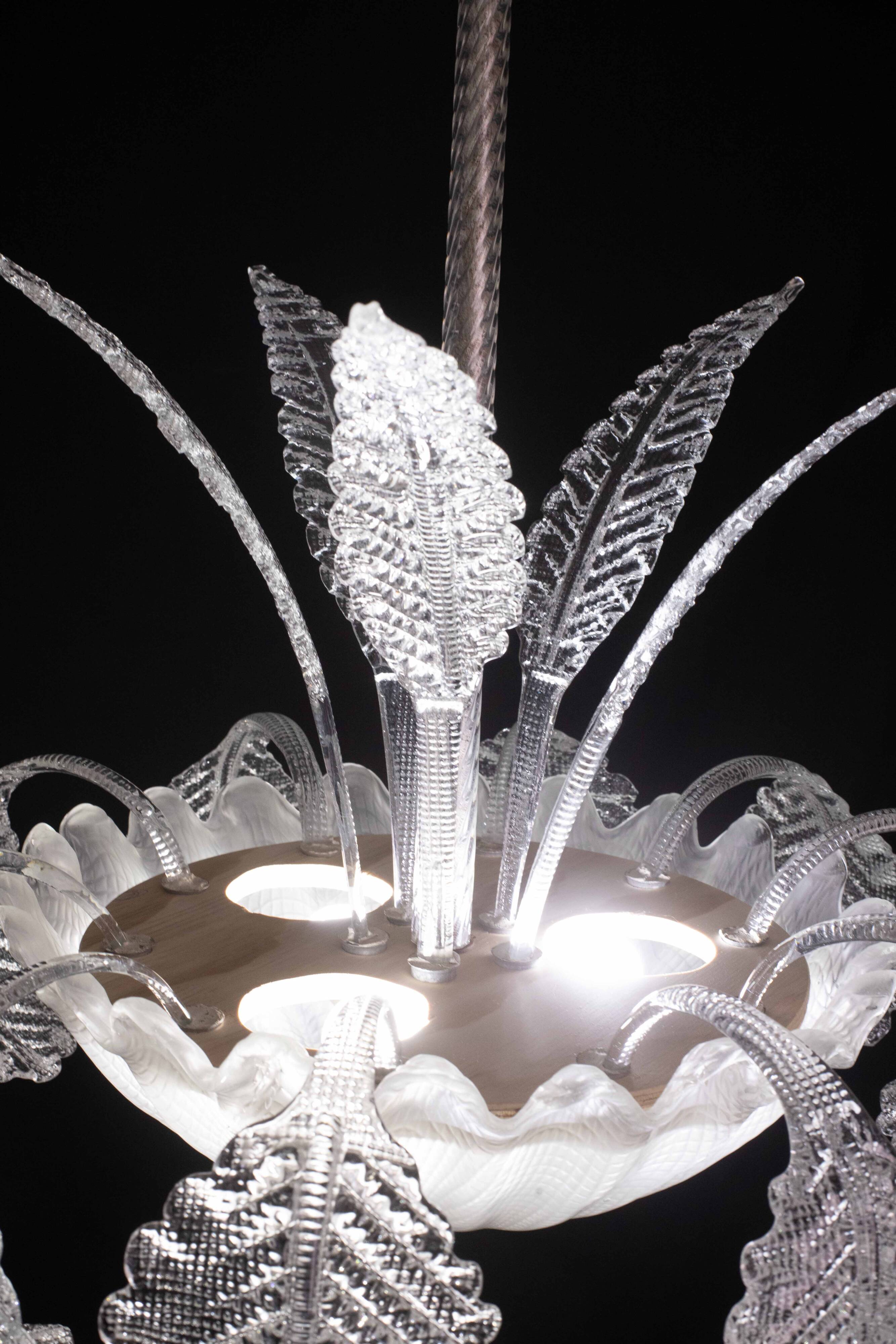 Art Decò, Barovier & Toso Chandelier, Murano Glass, 1950s
