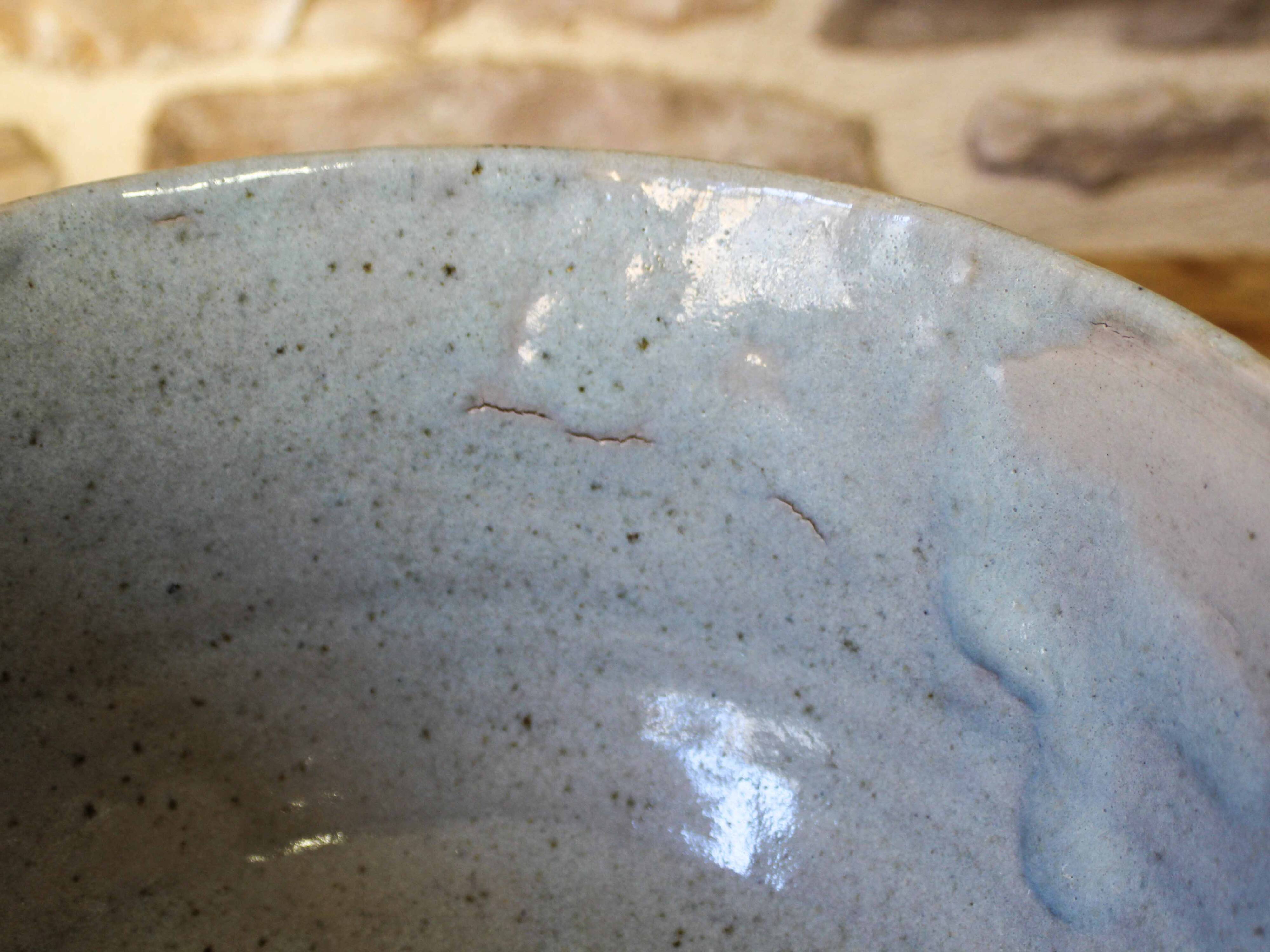 Signed glazed ceramic salad bowl