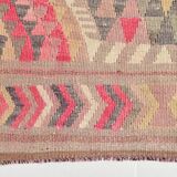 3x12 Kilim Soft Multicolor Vintage Kilim Runner, Ethnic Long Rug, 90x350Cm