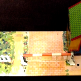 Level crossing with barrier guard house Made in France Meccano