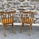 Paire de chaises bistrot et bohème hêtre - pieds compas - vintage 1950
