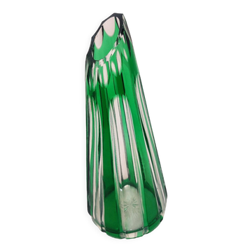Bohemian carved glass vase. Czech Republic, 1980s.