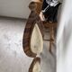 Lampadaire bronze et corde 1970