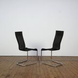 Set of 6 cane and chrome dining chairs by Axel Bruchhäuser for Tecta