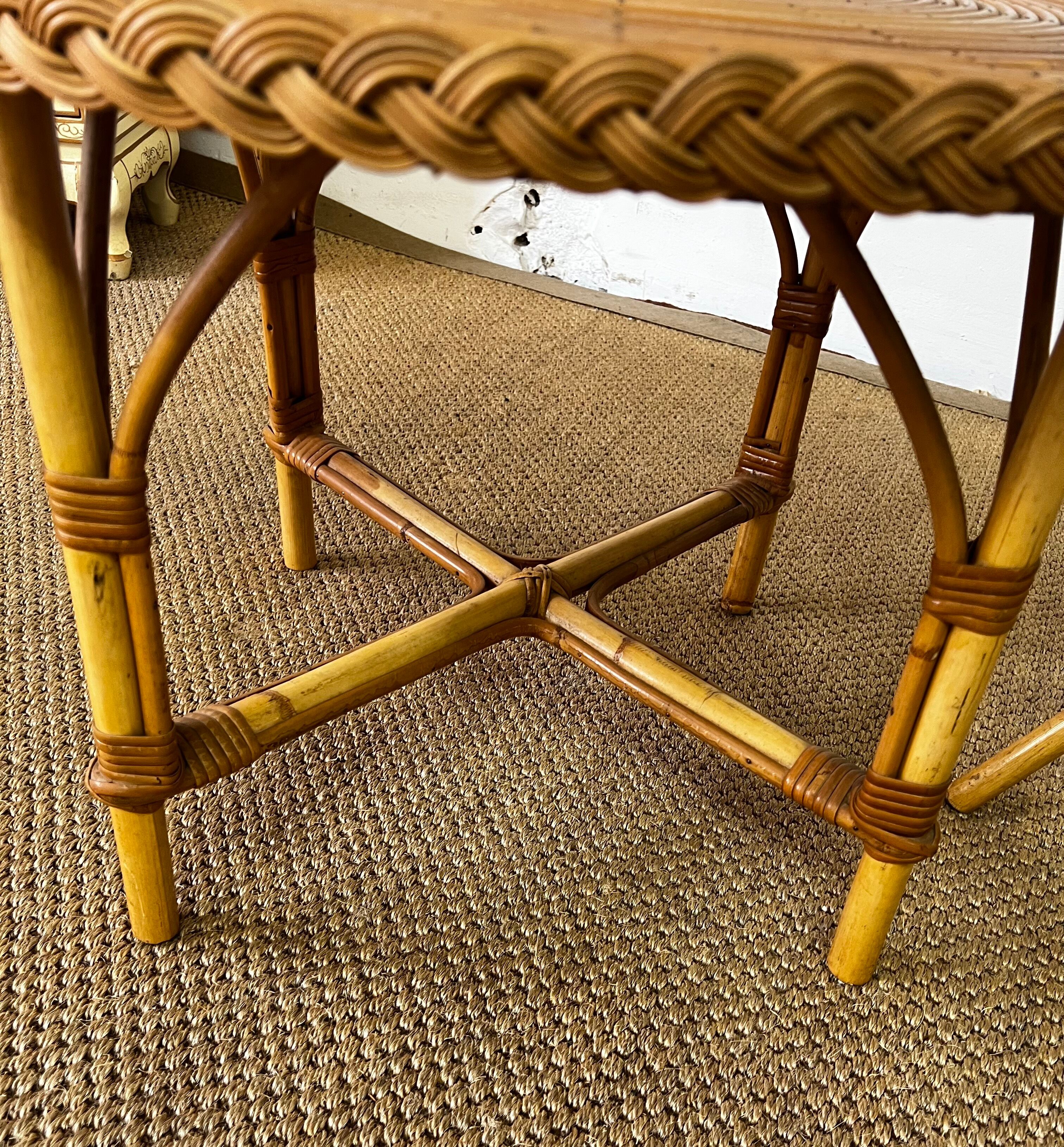 Pair of rattan side tables