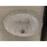 Contemporary transparent filigree flush mount in murano glass