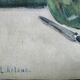 Still Life "Pottery" watercolor signed L.Roland
