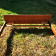 Vintage double double bed Exotic wood built-in hanging bedside tables
